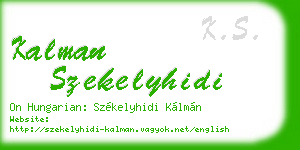 kalman szekelyhidi business card
