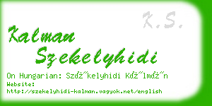 kalman szekelyhidi business card